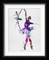 Two Dancing Ballerinas Watercolor 4 Fine Art Print