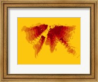 Brown and Yellow Radiant  World Map Fine Art Print