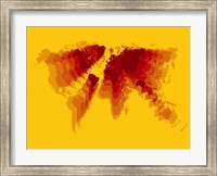 Brown and Yellow Radiant  World Map Fine Art Print