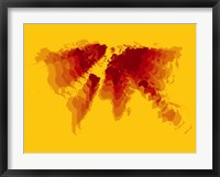 Brown and Yellow Radiant  World Map Fine Art Print
