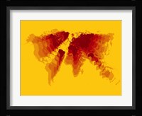 Brown and Yellow Radiant  World Map Fine Art Print