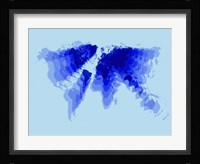 Blue Radiant  World Map Fine Art Print