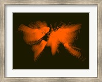 Orange Radiant  World Map Fine Art Print