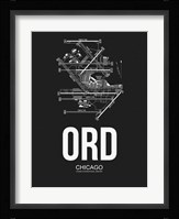 ORD Chicago Airport Black Fine Art Print