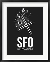SFO San Francisco Airport Black Fine Art Print
