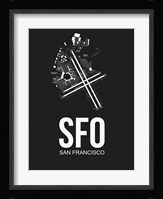 SFO San Francisco Airport Black Fine Art Print