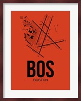 BOS Boston Airport Orange Fine Art Print