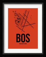 BOS Boston Airport Orange Fine Art Print