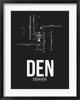 DEN Denver Airport Black Fine Art Print