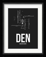DEN Denver Airport Black Fine Art Print