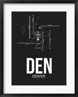 DEN Denver Airport Black Fine Art Print