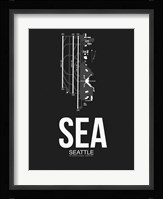 SEA Seattle Airport Black Fine Art Print