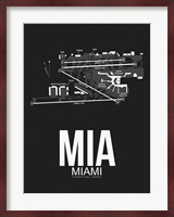 MIA Miami Airport Black Fine Art Print