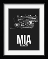 MIA Miami Airport Black Fine Art Print