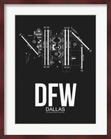 DFW Dallas Airport Black Fine Art Print