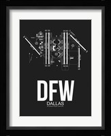 DFW Dallas Airport Black Fine Art Print