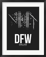 DFW Dallas Airport Black Framed Print