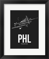 PHL Philadelphia Airport Black Fine Art Print