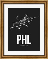 PHL Philadelphia Airport Black Fine Art Print
