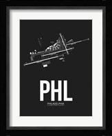 PHL Philadelphia Airport Black Fine Art Print