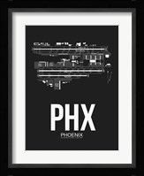 PHX Phoenix Airport Black Fine Art Print