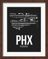 PHX Phoenix Airport Black Fine Art Print