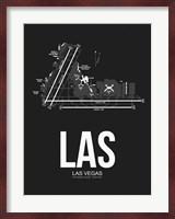 LAS Las Vegas Airport Black Fine Art Print