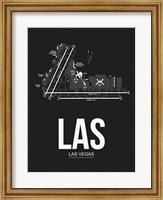 LAS Las Vegas Airport Black Fine Art Print
