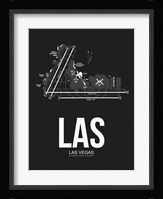 LAS Las Vegas Airport Black Fine Art Print