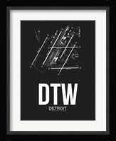 DTW Detroit Airport Black Fine Art Print