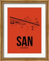 SAN San Diego Airport Orange Fine Art Print