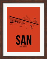 SAN San Diego Airport Orange Fine Art Print