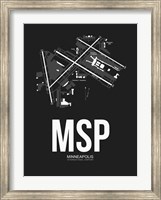 MSP Minneapolis Airport Black Fine Art Print