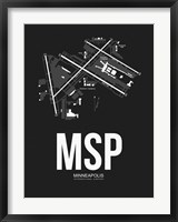MSP Minneapolis Airport Black Fine Art Print