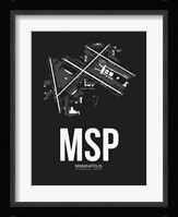 MSP Minneapolis Airport Black Fine Art Print