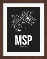 MSP Minneapolis Airport Black Fine Art Print