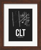 CLT Charlotte Airport Black Fine Art Print