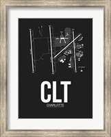 CLT Charlotte Airport Black Fine Art Print