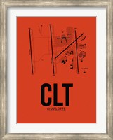 CLT Charlotte Airport Orange Fine Art Print