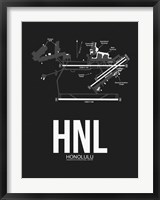 HNL Honolulu Airport Black Fine Art Print
