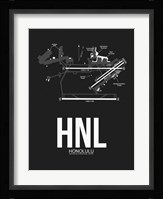 HNL Honolulu Airport Black Fine Art Print