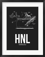 HNL Honolulu Airport Black Fine Art Print