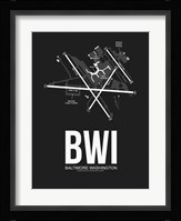 BWI Baltimore Airport Black Fine Art Print