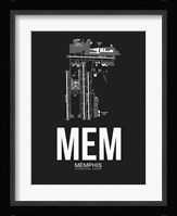 MEM Memphis Airport Black Framed Print