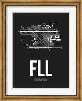 FLL Fort Lauderdale Airport Black Fine Art Print