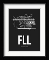 FLL Fort Lauderdale Airport Black Fine Art Print