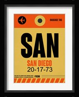 SAN San Diego Luggage Tag 1 Fine Art Print