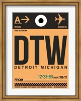 DTW Detroit  Luggage Tag 1 Fine Art Print