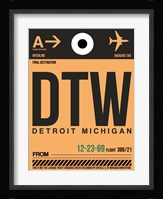DTW Detroit  Luggage Tag 1 Fine Art Print