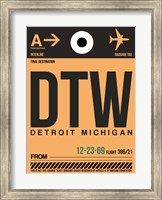 DTW Detroit  Luggage Tag 1 Fine Art Print